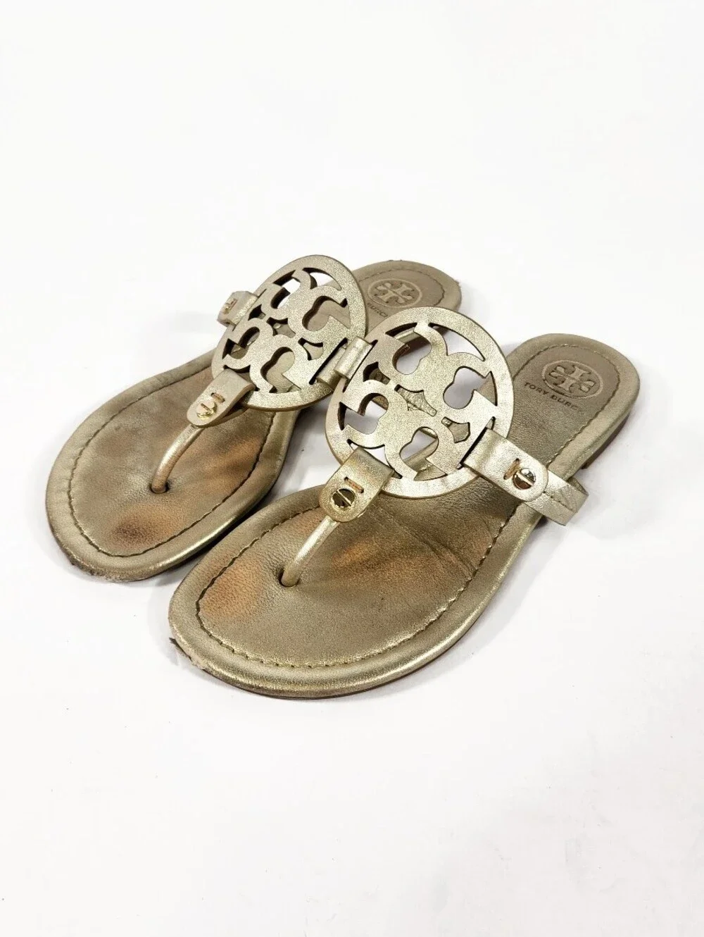 Tory Burch Silver Miller Sandals Size 5.5